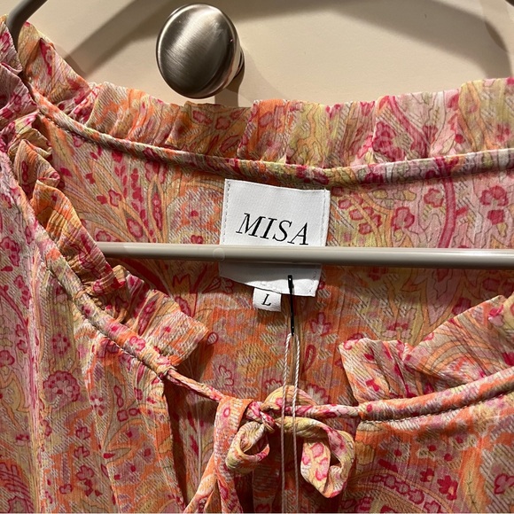 NWT MISA ruffled mini dress - L - Picture 2 of 5